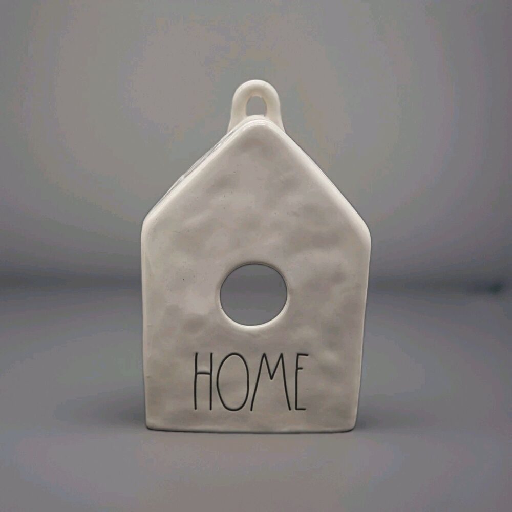 Rae Dunn HOME Bird House White Black Artisan Collection by Magenta 9" Tall